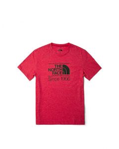 THE NORTH FACE M FOUNDATION GRAPHIC TEE - AP - TNF RED HEATHER