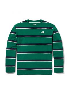 THE NORTH FACE L/S STRIPE TEE  (ASIA SIZE) -EVERGREEN